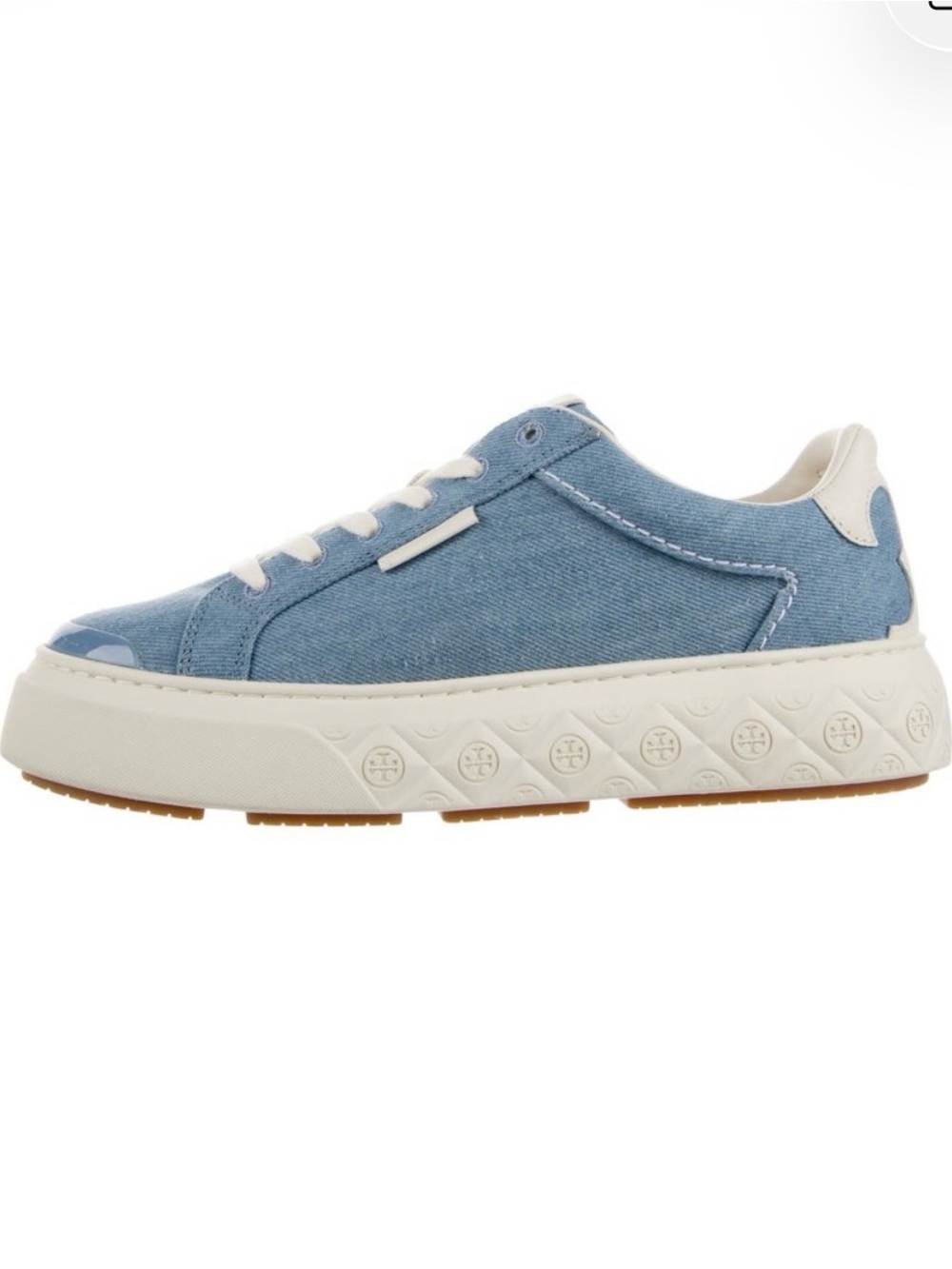 Tory Burch Ladybug Denim Low-Top Platform Sneakers- Blue Jean Size 8 1/2